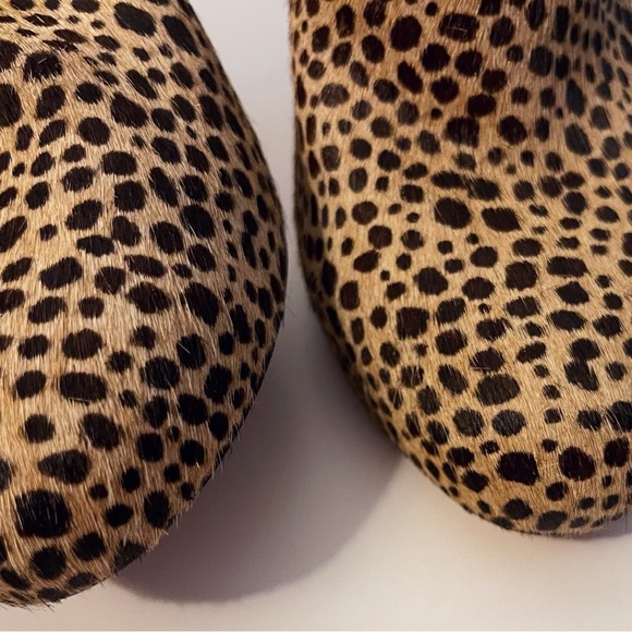 Y2K Ann Taylor Fur Cheetah Print Platform Heels Fall Chic Office Holiday Party - Picture 8 of 13